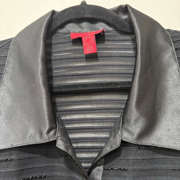 JS Collections black sheer button down 22W - Picture 7 of 9